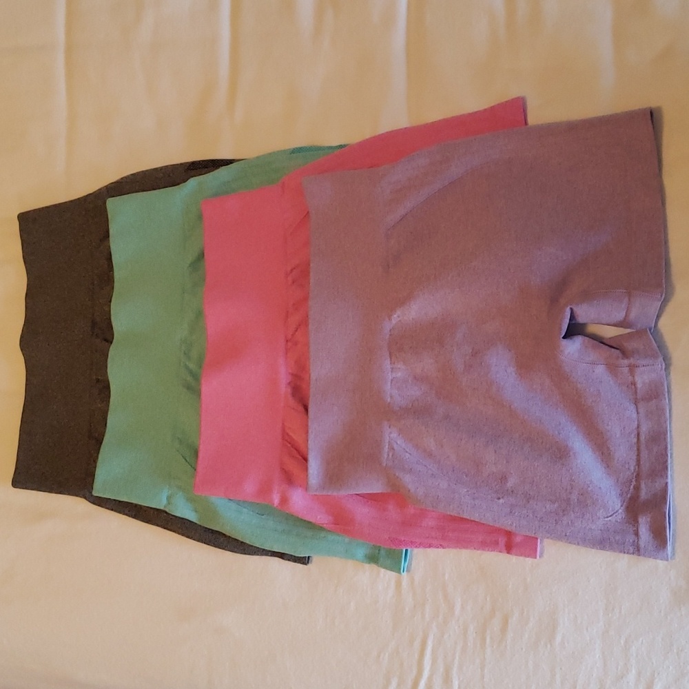 Workout Sports Yoga Shorts Lot 4Pairs Seamless Spandex Small Shein EUC